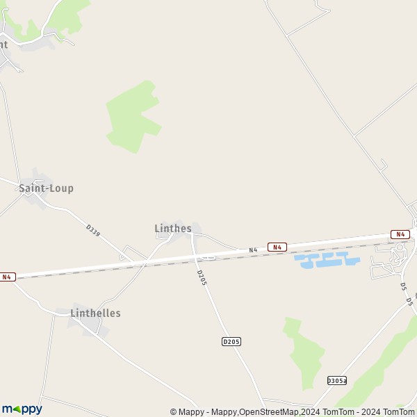 La carte pour la ville de Linthes 51230