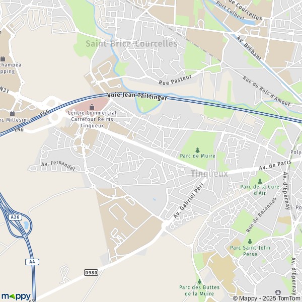 La carte pour la ville de Tinqueux 51430