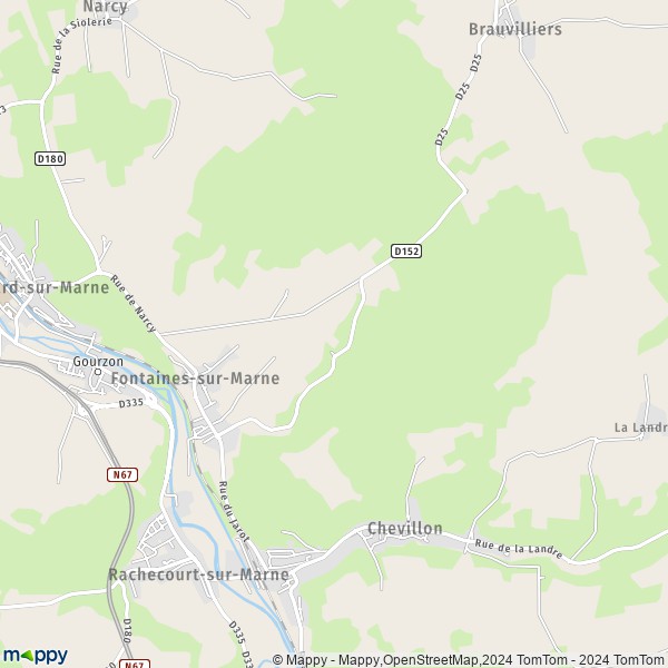 La carte pour la ville de Fontaines-sur-Marne 52170