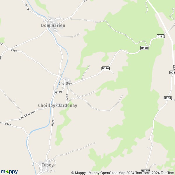 La carte pour la ville de Choilley-Dardenay 52190