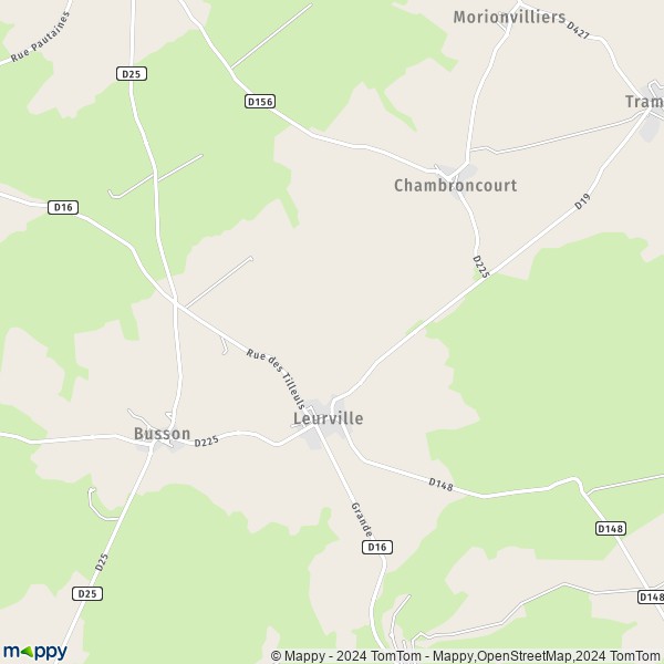 La carte pour la ville de Leurville 52700