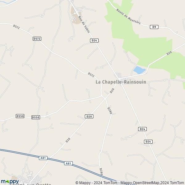 La carte pour la ville de La Chapelle-Rainsouin 53150