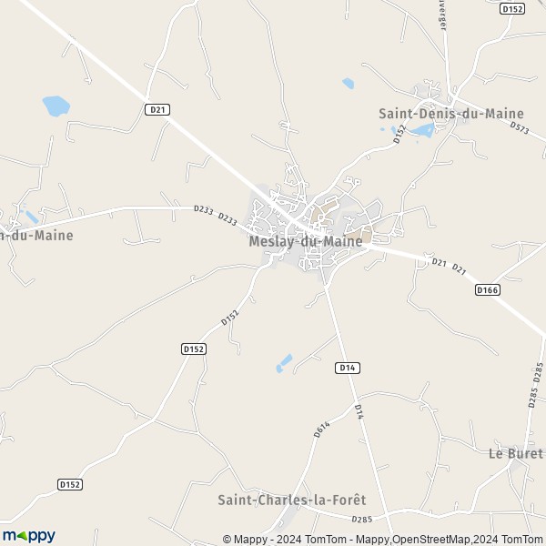 La carte pour la ville de Meslay-du-Maine 53170