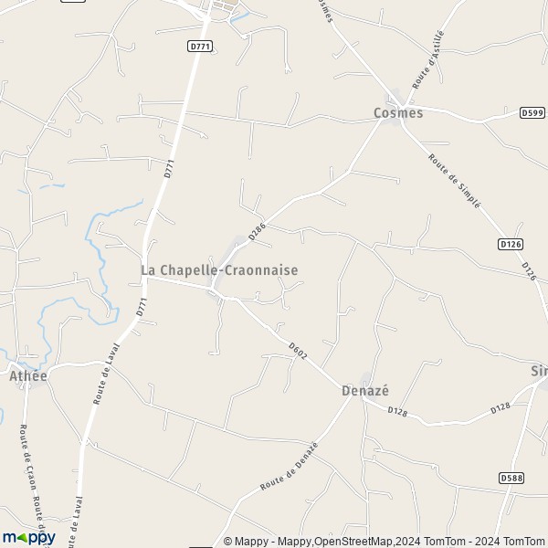 La carte pour la ville de La Chapelle-Craonnaise 53230