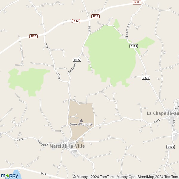 La carte pour la ville de Marcillé-la-Ville 53440