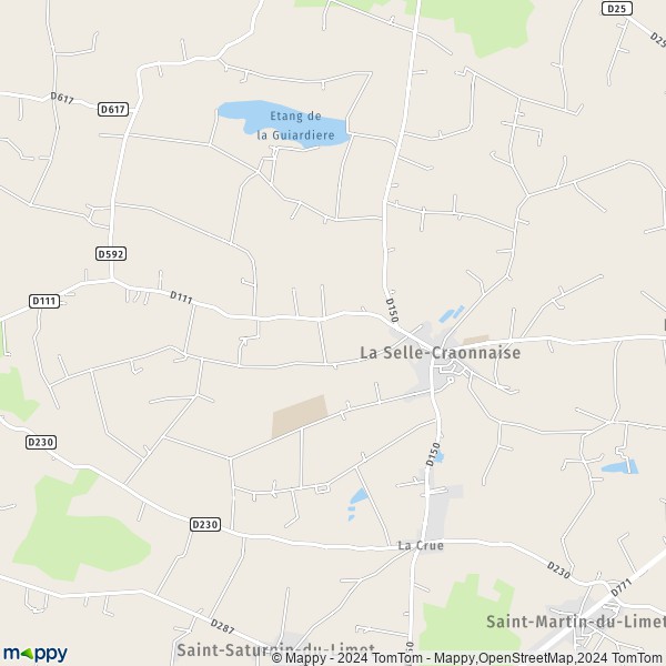 La carte pour la ville de La Selle-Craonnaise 53800