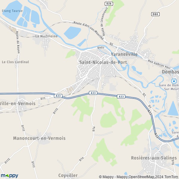 La carte pour la ville de Saint-Nicolas-de-Port 54210