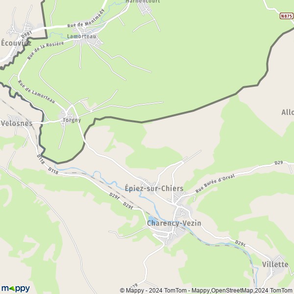 La carte pour la ville de Épiez-sur-Chiers 54260