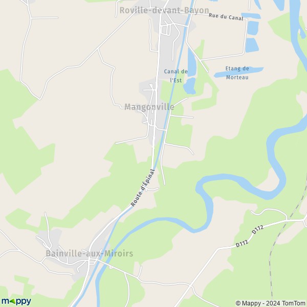 La carte pour la ville de Mangonville 54290