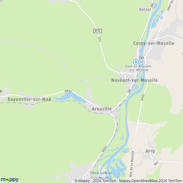 La carte pour la ville de Arnaville 54530