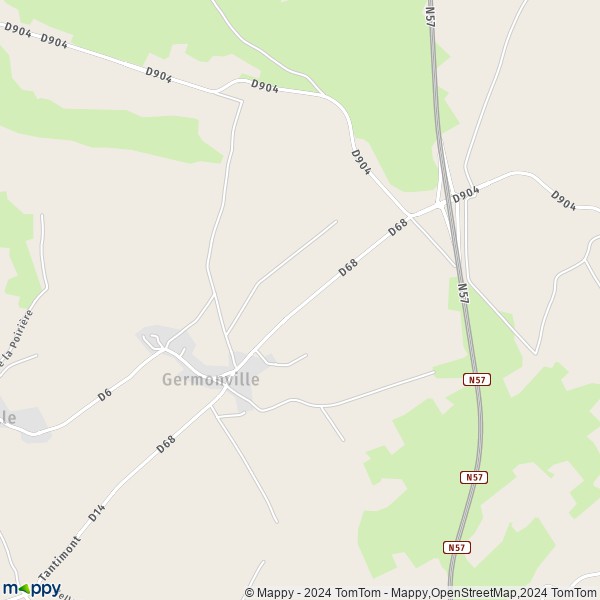 La carte pour la ville de Germonville 54740