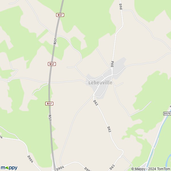 La carte pour la ville de Lebeuville 54740