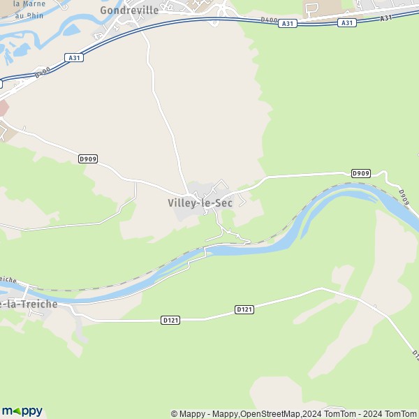 La carte pour la ville de Villey-le-Sec 54840