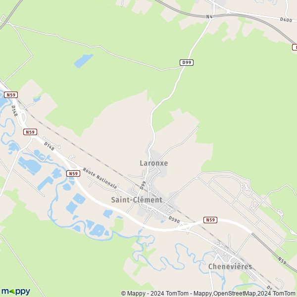 La carte pour la ville de Laronxe 54950