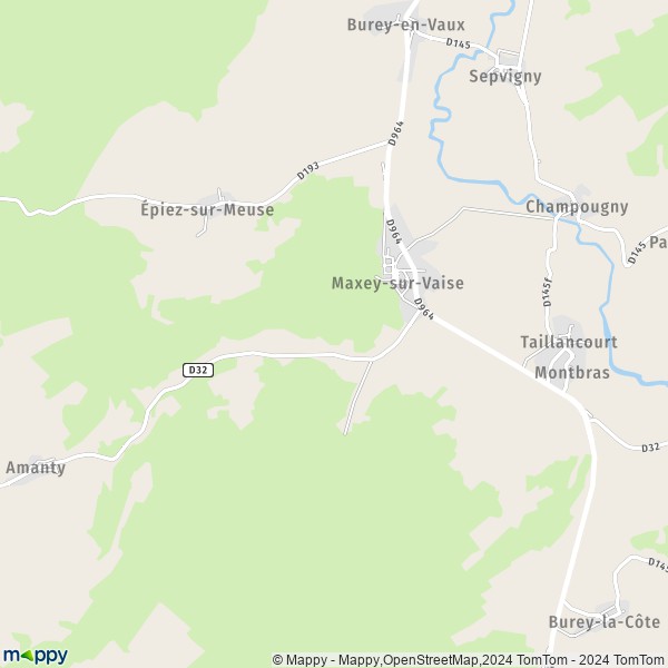 La carte pour la ville de Maxey-sur-Vaise 55140