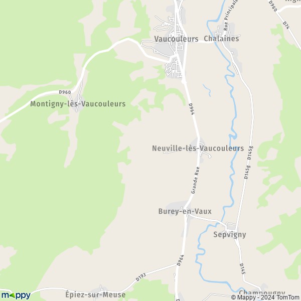 La carte pour la ville de Neuville-lès-Vaucouleurs 55140