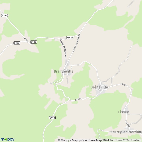 La carte pour la ville de Brandeville 55150