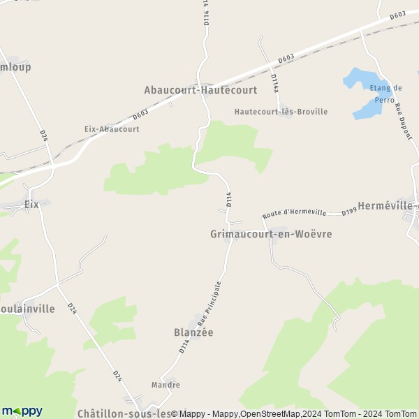 La carte pour la ville de Moranville 55400