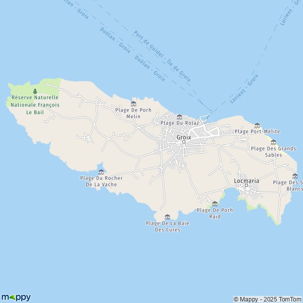 La carte pour la ville de Groix 56590