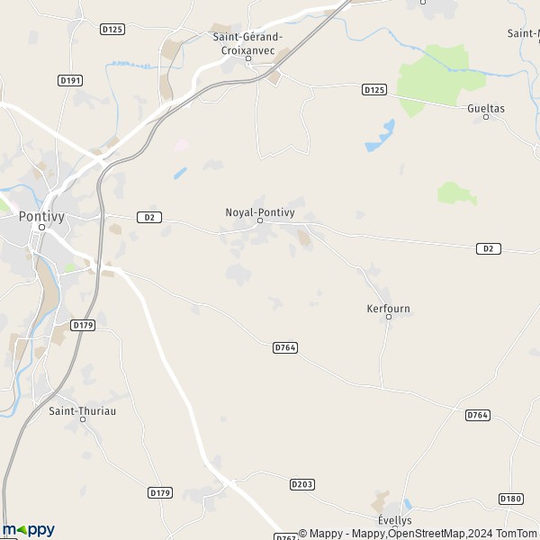 La carte pour la ville de Noyal-Pontivy 56920