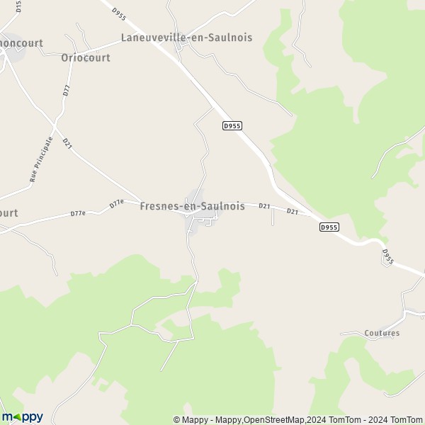 La carte pour la ville de Fresnes-en-Saulnois 57170