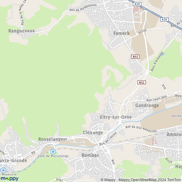 La carte pour la ville de Vitry-sur-Orne 57185