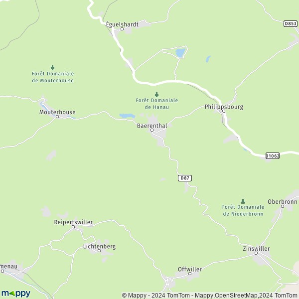 La carte pour la ville de Baerenthal 57230