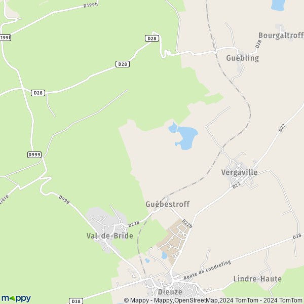 La carte pour la ville de Guébestroff 57260