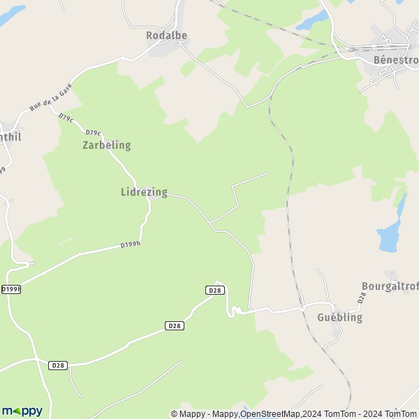 La carte pour la ville de Lidrezing 57340