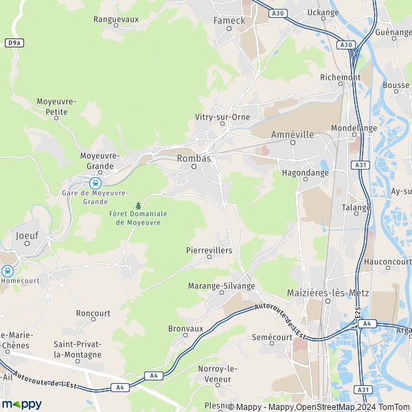 La carte pour la ville de Amnéville 57360
