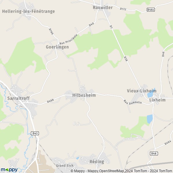 La carte pour la ville de Hilbesheim 57400