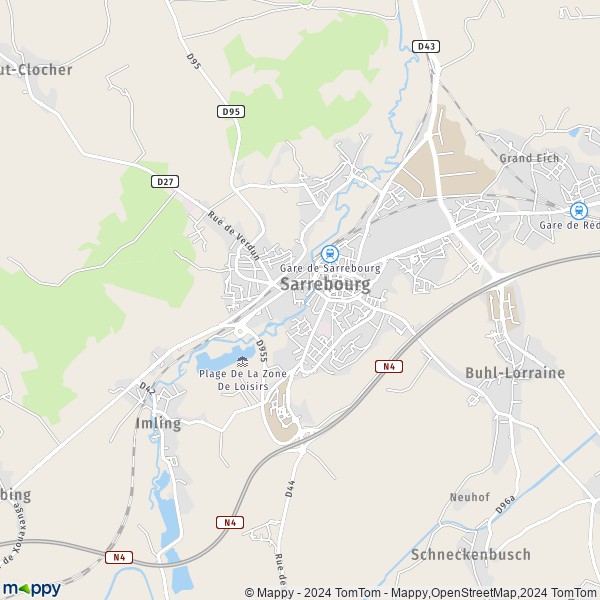 La carte pour la ville de Sarrebourg 57400