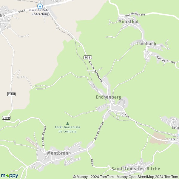 La carte pour la ville de Enchenberg 57415