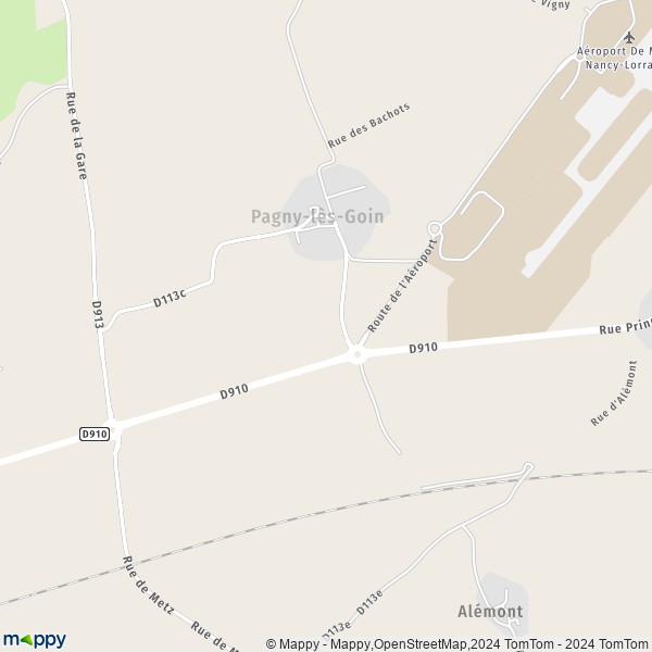 La carte pour la ville de Pagny-lès-Goin 57420