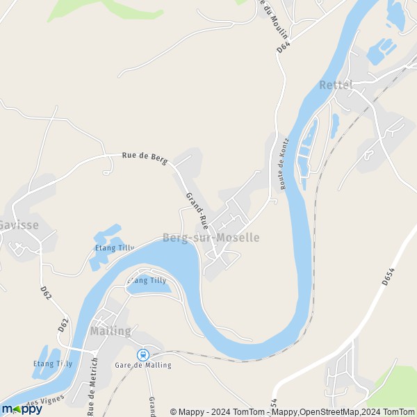 La carte pour la ville de Berg-sur-Moselle 57570