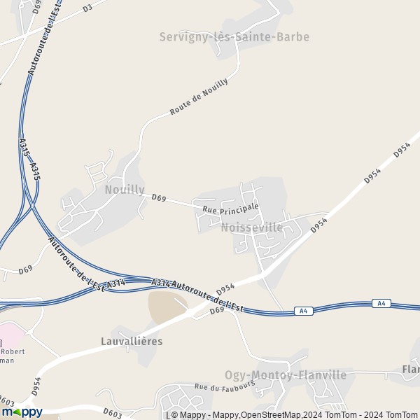 La carte pour la ville de Noisseville 57645