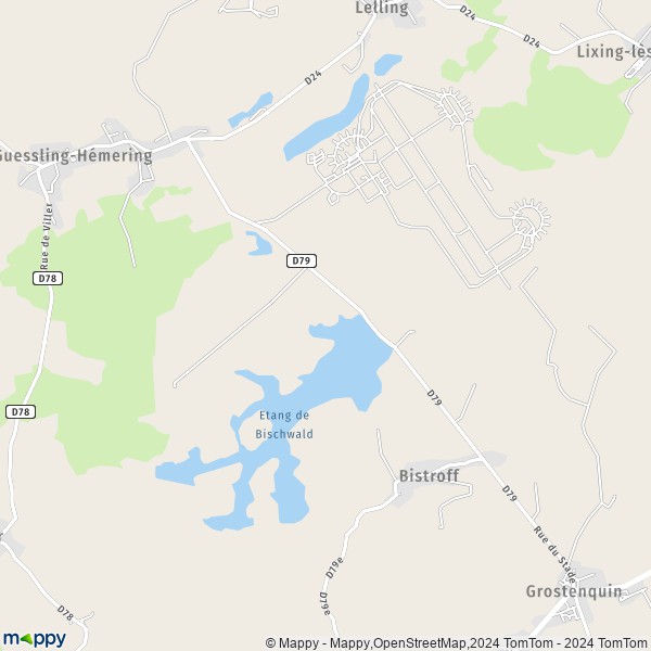La carte pour la ville de Bistroff 57660