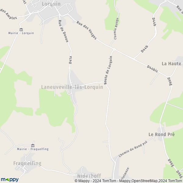 La carte pour la ville de Laneuveville-lès-Lorquin 57790