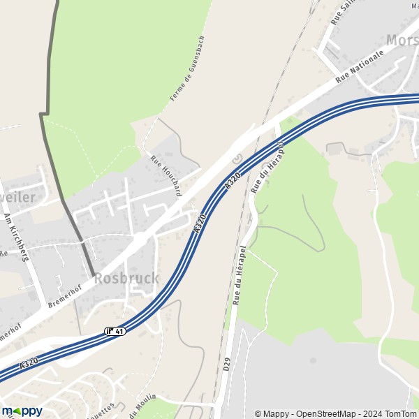 La carte pour la ville de Rosbruck 57800