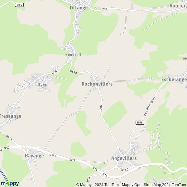 La carte pour la ville de Rochonvillers 57840