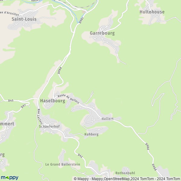 La carte pour la ville de Haselbourg 57850