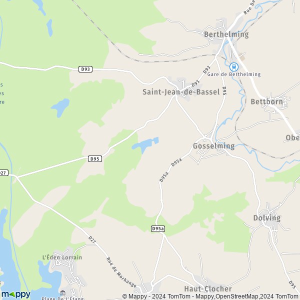 La carte pour la ville de Gosselming 57930