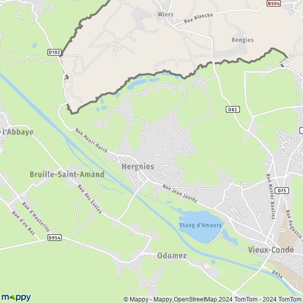 La carte pour la ville de Hergnies 59199
