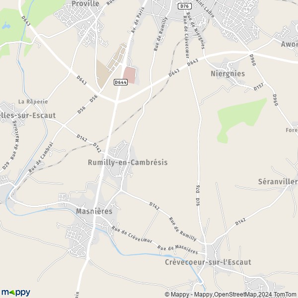 La carte pour la ville de Rumilly-en-Cambrésis 59281