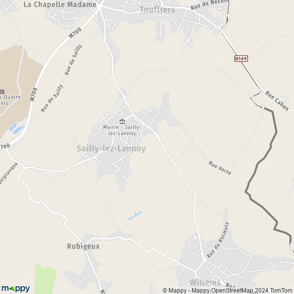 La carte pour la ville de Sailly-lez-Lannoy 59390