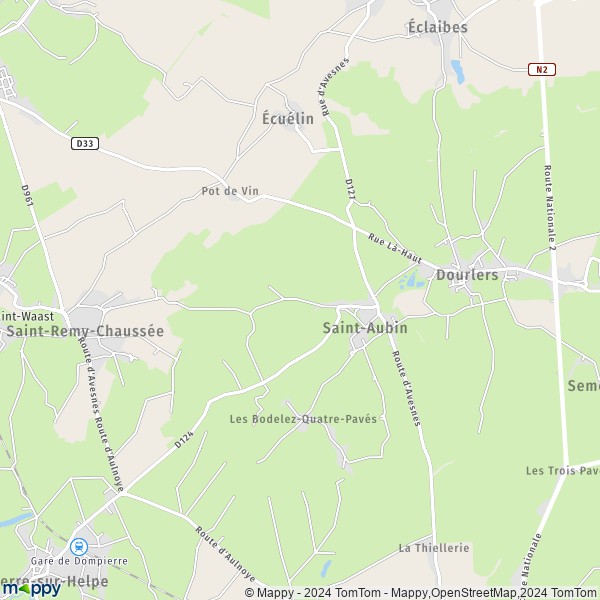La carte pour la ville de Saint-Aubin 59440