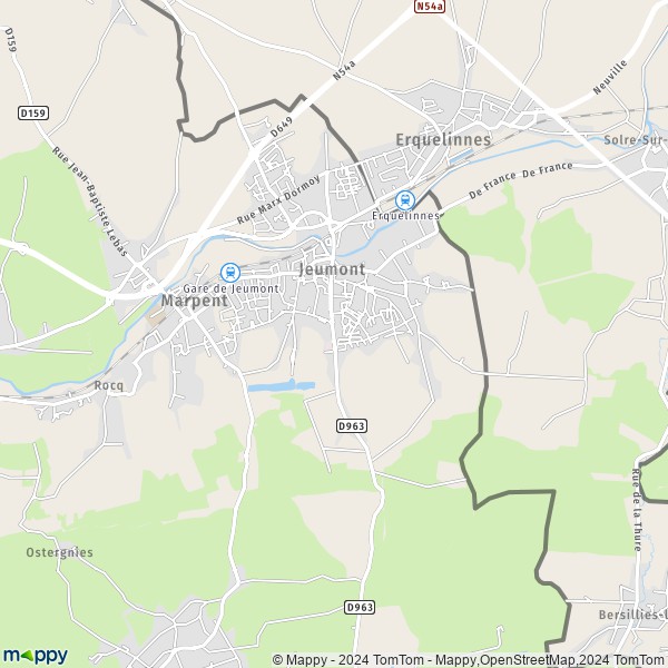 La carte pour la ville de Jeumont 59460