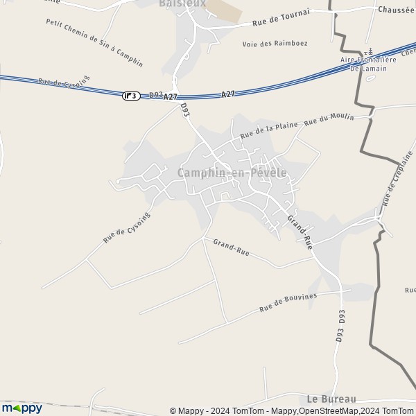 La carte pour la ville de Camphin-en-Pévèle 59780