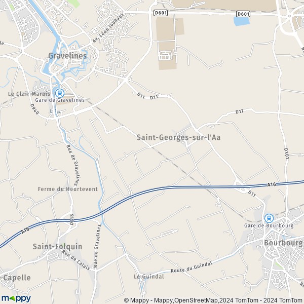 La carte pour la ville de Saint-Georges-sur-l'Aa 59820