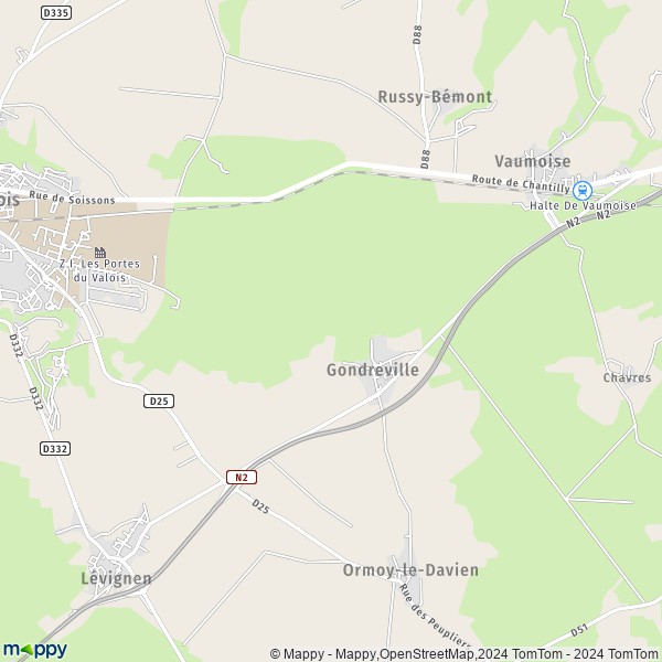 La carte pour la ville de Gondreville 60117